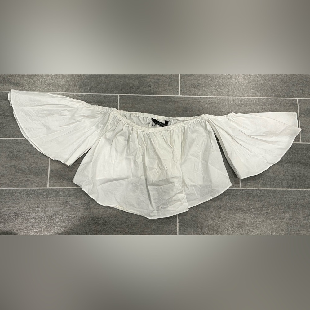 Zara Off the Shoulders Flowy Crop Top